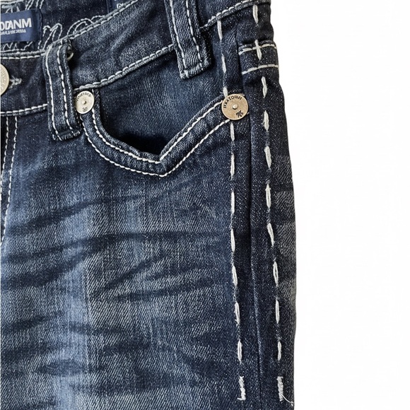 MEK Oaxaca Denim Jeans – Dark Wash | Slim Bootcut | Distressed - Picture 5 of 12